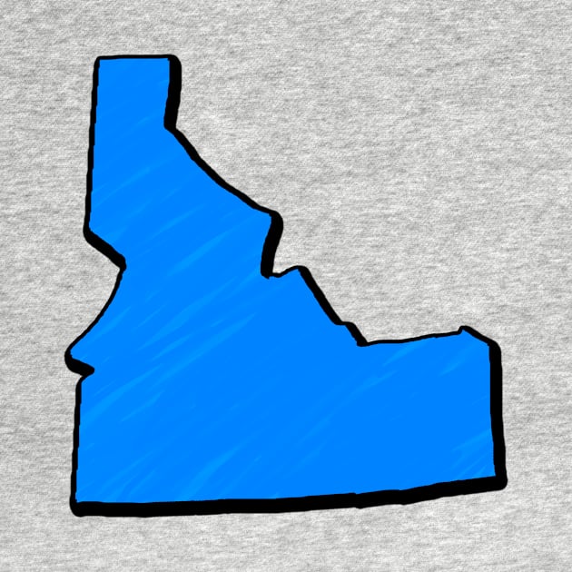 Bright Blue Idaho Outline by Mookle